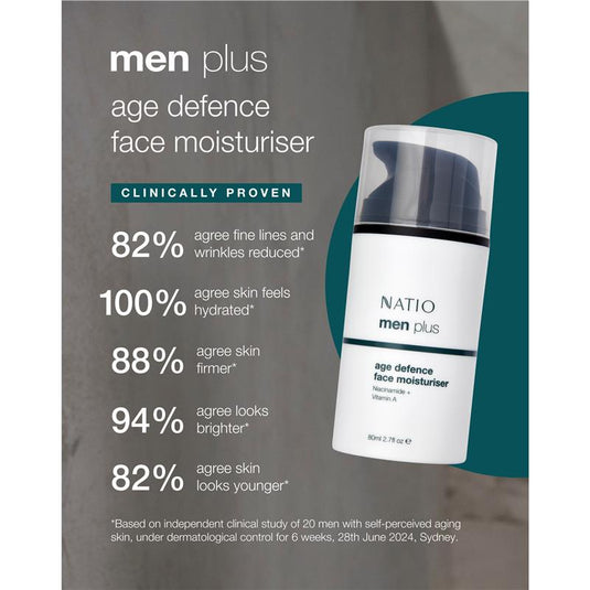 Natio Mens Plus Age Defence Face Moisturiser 80ml