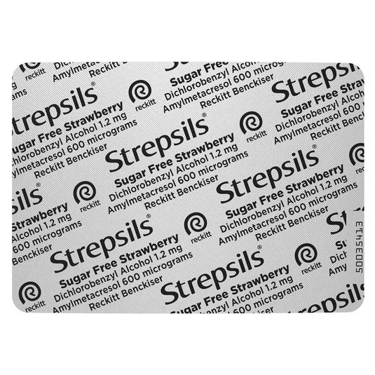 Strepsils Sugar Free Strawberry 36 Lozenges