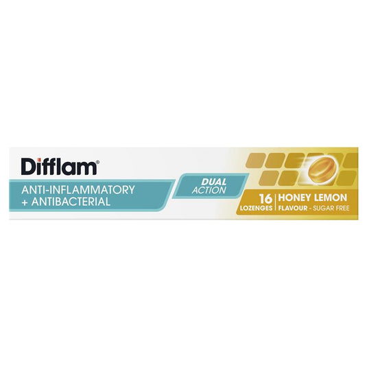Difflam Sore Throat Sugar Free Honey And Lemon 16 Lozenges