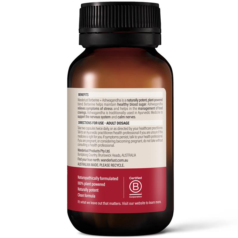 Load image into Gallery viewer, Wanderlust Berberine + Ashwagandha 120 Capsules
