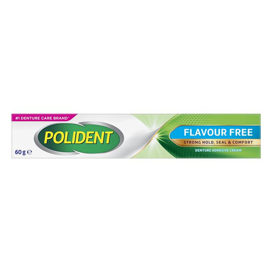 Polident Denture Adhesive Cream Flavour Free 60g