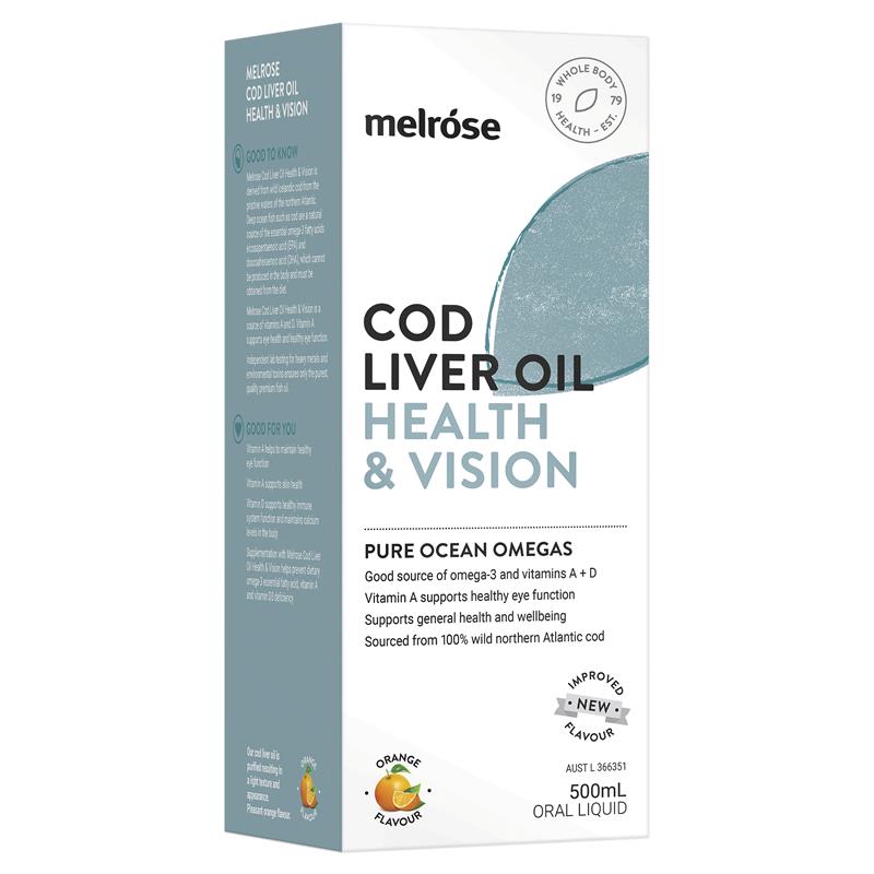 Load image into Gallery viewer, Melrose Omega Cod Liver Oil Health &amp; Vision 500ml
