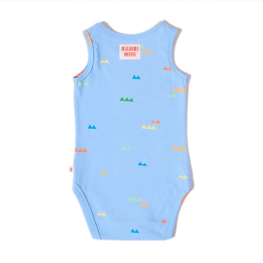 Bambi Mini Co. Supersinglet Bodysuit Boys Green Croc and Triangles 2 pack 12-18