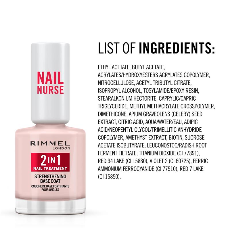 Load image into Gallery viewer, Rimmel Nail Nurse 2 in 1 Base Coat &amp; Strengthener
