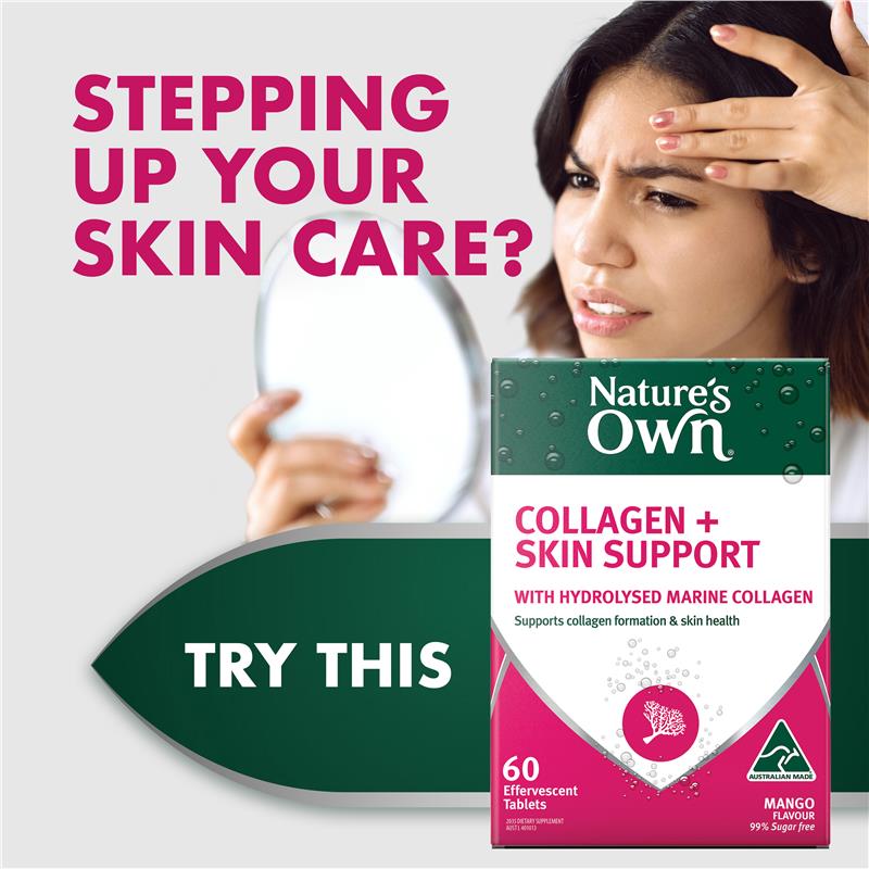 Load image into Gallery viewer, Nature's Own Collagen + Skin Support Effervescent 60 Tablets
