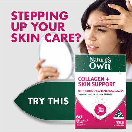 Nature's Own Collagen + Skin Support Effervescent 60 Tablets