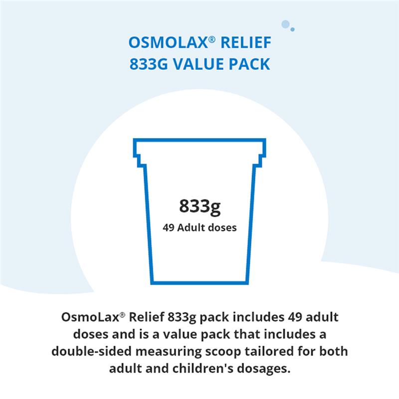 Load image into Gallery viewer, OsmoLax Relief Laxative Powder 49 Dose 833g - Macrogol Constipation Relief with No Salty Taste, Flavour Free &amp; Salt Free
