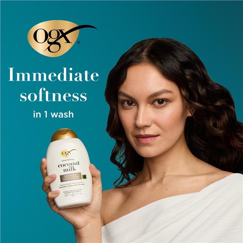 Load image into Gallery viewer, Ogx Nourishing + Hydrating Coconut Milk Shampoo For Dry Hair 385mL
