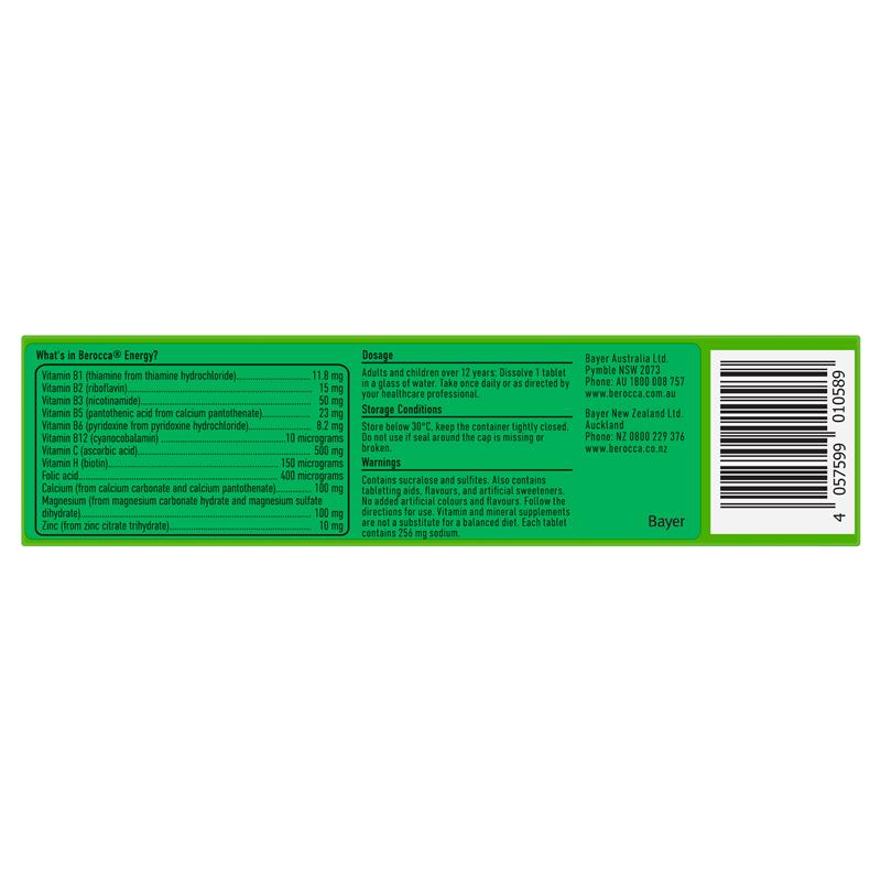 Load image into Gallery viewer, Berocca Energy Pinelime Crush 60 Effervescent Tablets Exclusive
