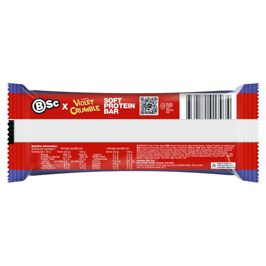 BSc x Violet Crumble Soft Protein Bar Chocolate Honeycomb 55g