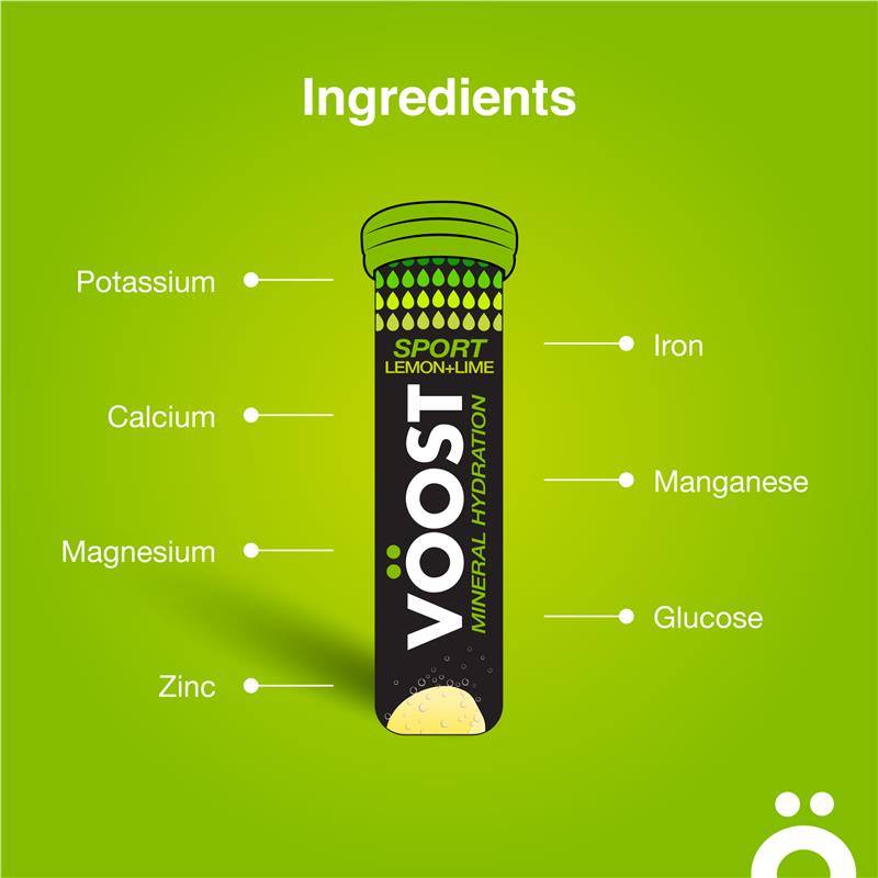 Load image into Gallery viewer, Voost Sport Lemon &amp; Lime Effervescent 10 Tablets
