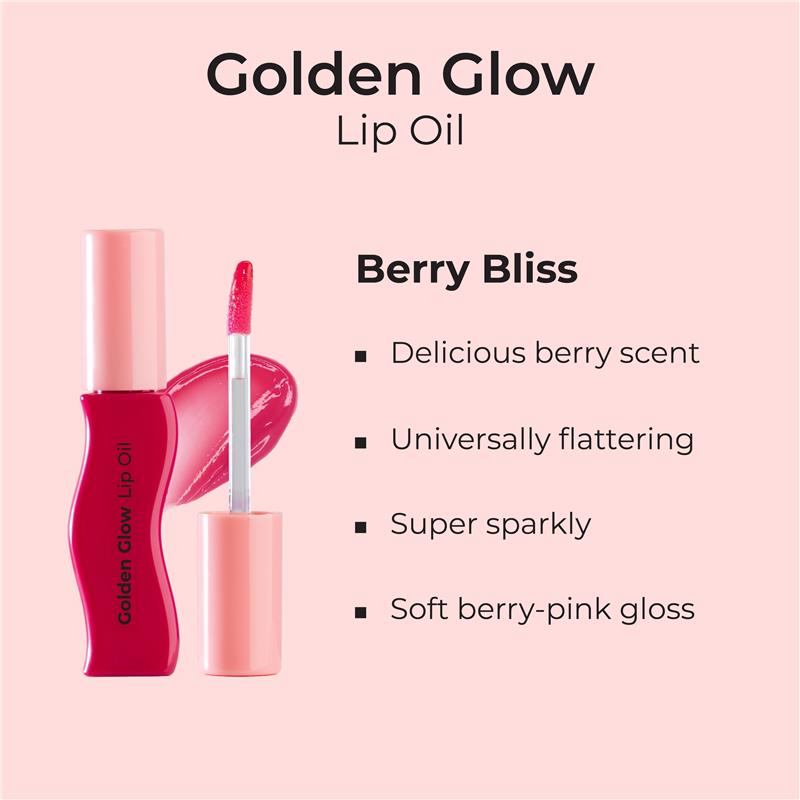 Load image into Gallery viewer, MCoBeauty Golden Glow Lip Oil Berry Bliss
