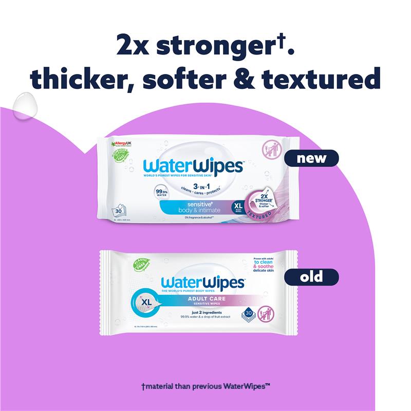 Load image into Gallery viewer, WaterWipes Adult Care Sensitive Intimate Wipes 30 pack
