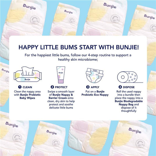 Bunjie Probiotic Eco Nappies Size 3, 6-11kg, 40 Pack