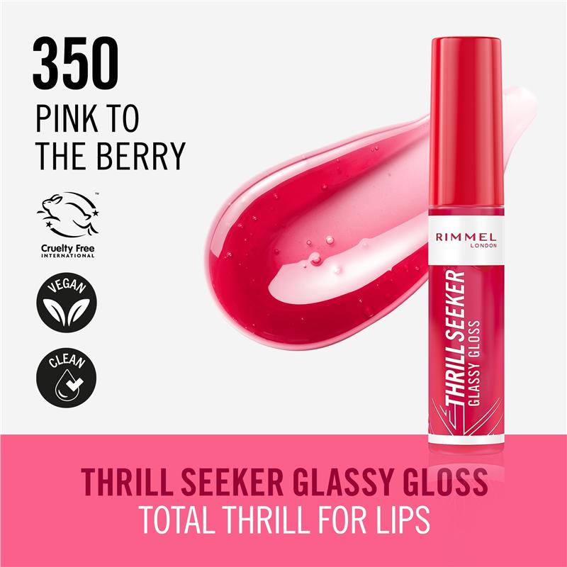 Load image into Gallery viewer, Rimmel Thrill Seeker Glassy Gloss 350 Pink To The Berry
