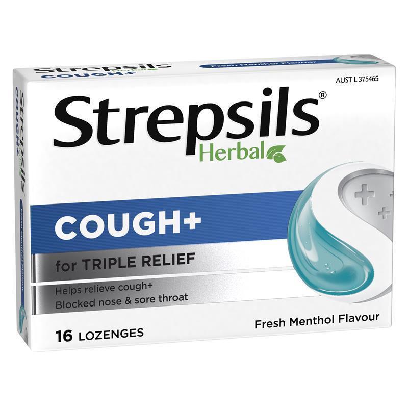 Load image into Gallery viewer, Strepsils Herbal Cough Lozenges Fresh Menthol 16 Pack
