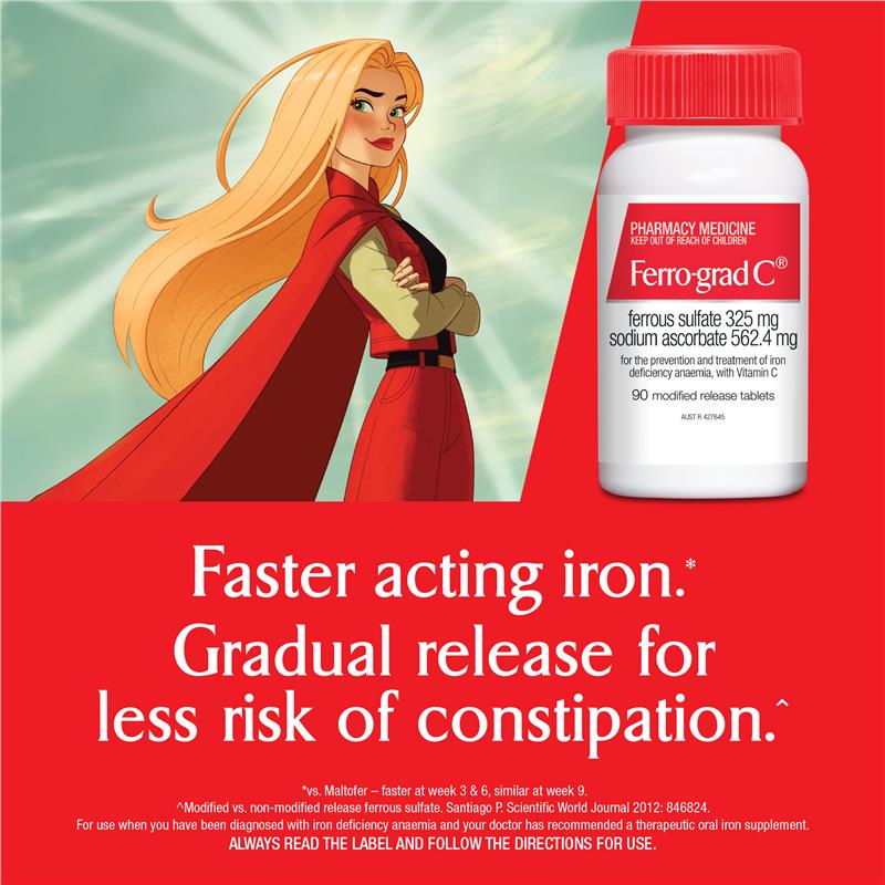 Load image into Gallery viewer, FERRO-GRAD Iron &amp; Vitamin C 90 Tablets
