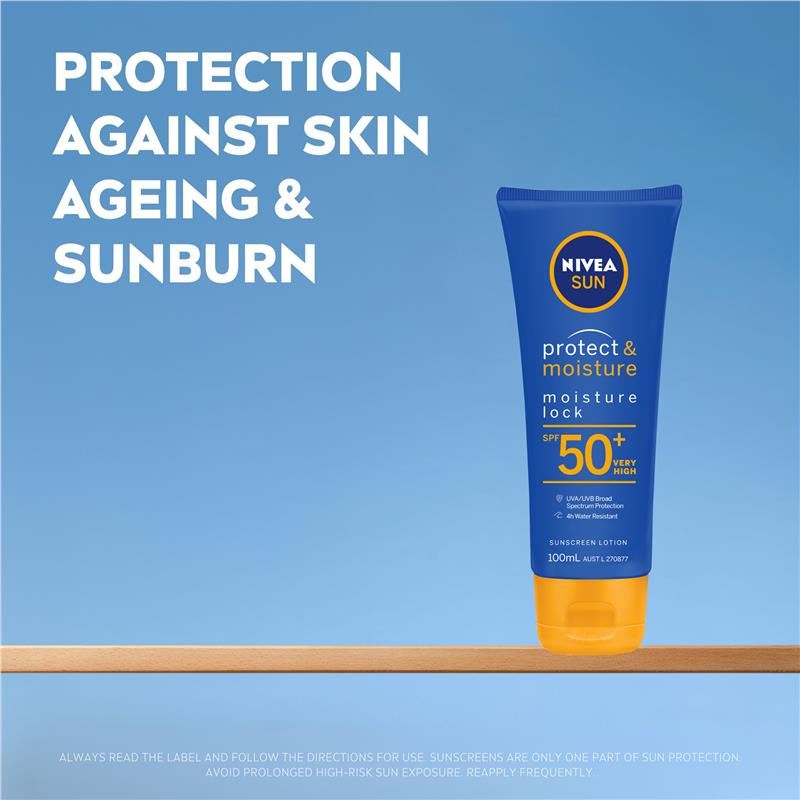 Load image into Gallery viewer, NIVEA Sun Protect &amp; Moisture SPF50+ Sunscreen Lotion 100ml
