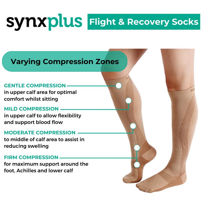 Load image into Gallery viewer, Synxplus Flight &amp; Recovery Socks Beige X-Large
