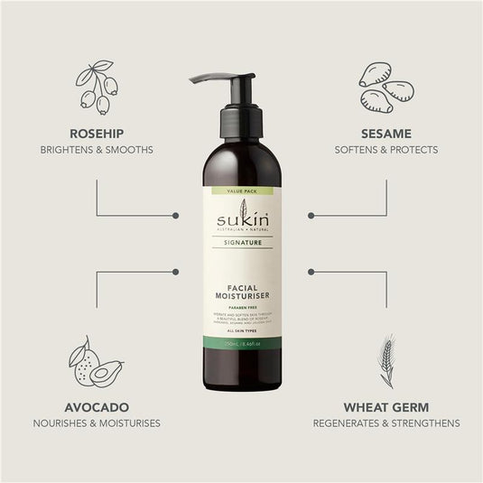 Sukin Signature Facial Moisturiser Pump 250ml