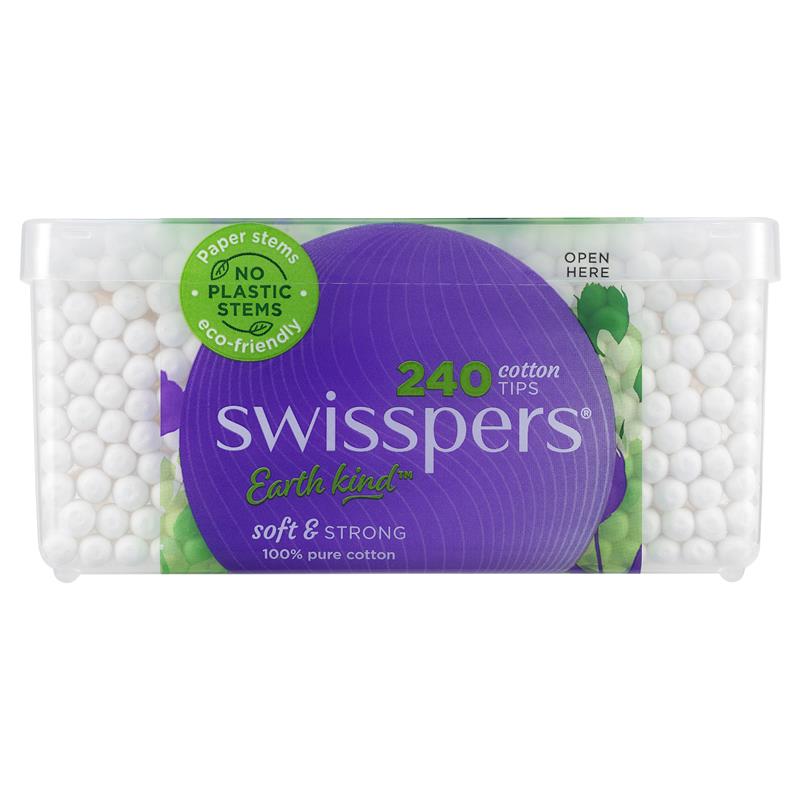 Load image into Gallery viewer, Swisspers Paper Stems Cotton Tips 240 Pack
