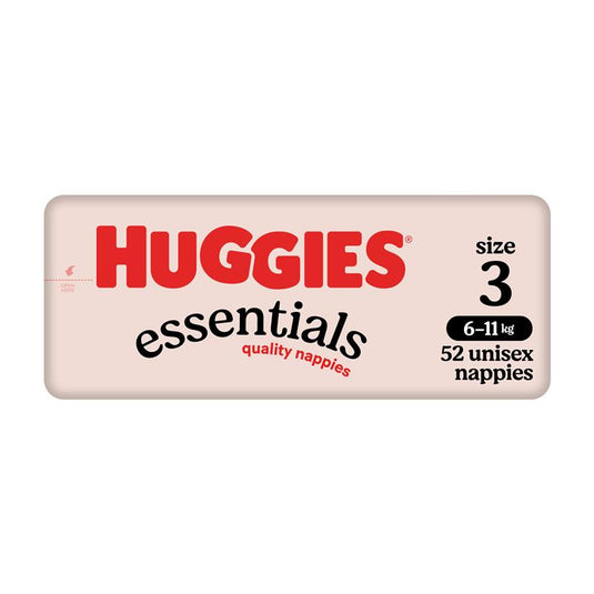 Huggies Essentials Size 3 6-11kg 52 Nappies