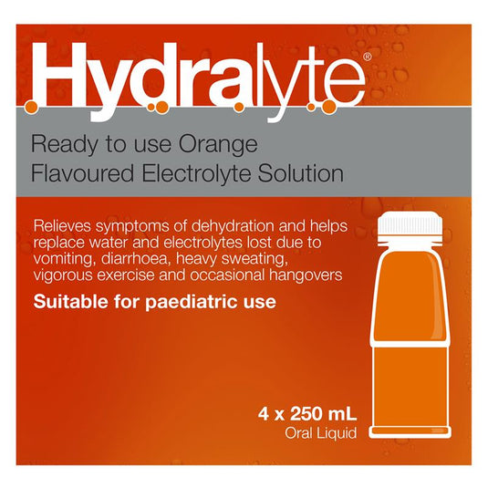 Hydralyte Electrolyte Orange 4 Pack (4x250ml) Solution
