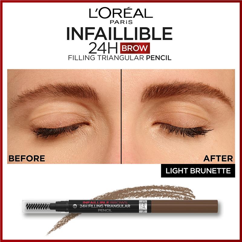 Load image into Gallery viewer, L'Oreal Paris Infallible Brows 24H Filling Triangular Pencil 5.0 Light Brunette
