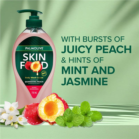 Palmolive Skin Food Body Wash Cream Quandong Peach 750ml