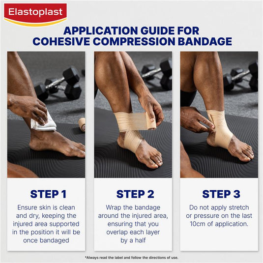 Elastoplast Cohesive Compression Bandage Tan 7.5cm x 4.5m