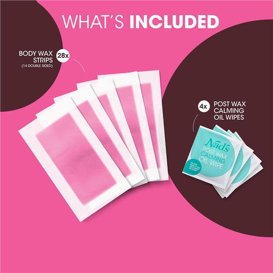 Nad's Body Wax Strips For Sensitive Skin 28 Pack