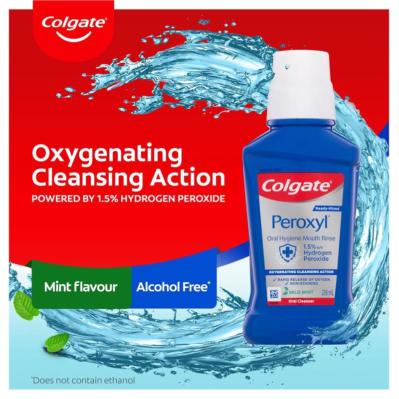 Load image into Gallery viewer, Colgate Peroxyl Oral Cleanser Mint Flavour 236mL
