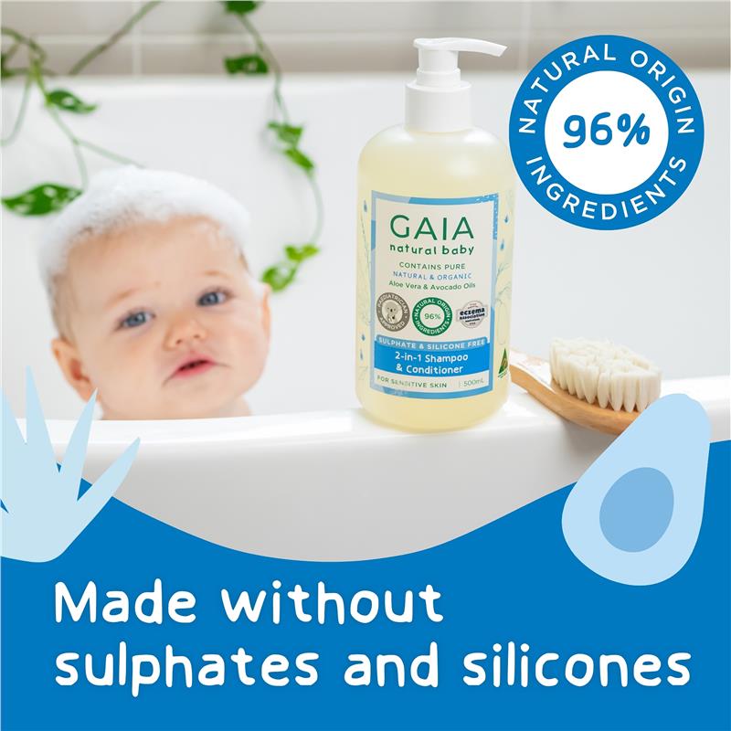 Load image into Gallery viewer, Gaia Natural Baby 2 in 1 Shampoo and Conditioner 500ml
