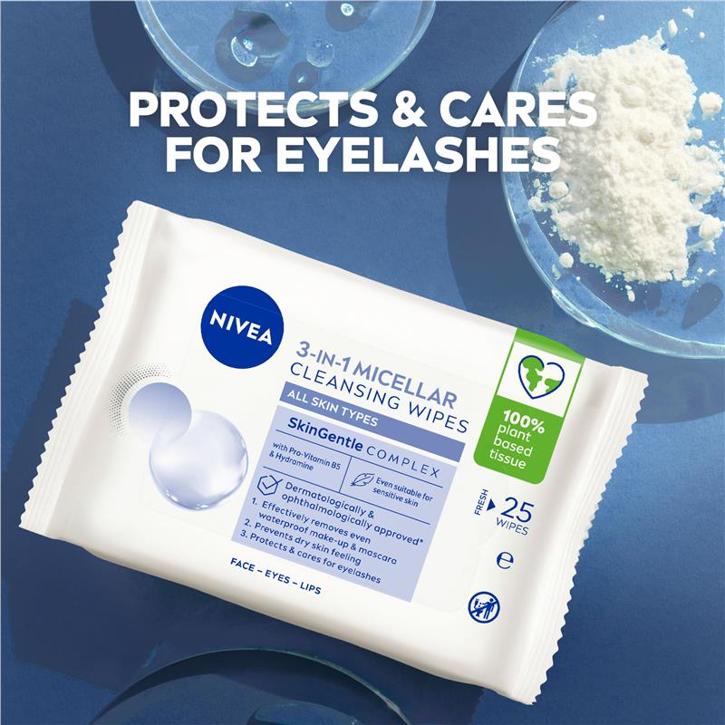 Load image into Gallery viewer, NIVEA 3in1 Micellar Cleansing All Skin Types Wipes 25 Pack

