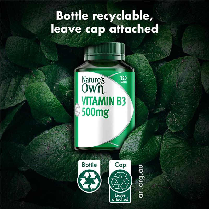 Load image into Gallery viewer, Nature's Own Vitamin B3 500mg 120 Tablets
