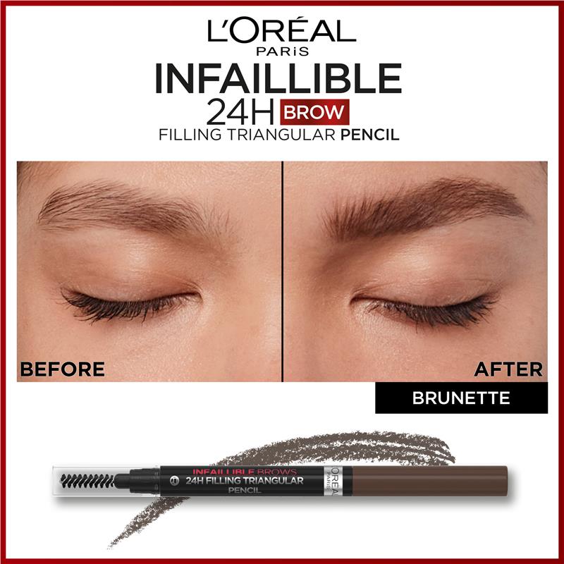 Load image into Gallery viewer, L'Oreal Paris Infallible Brows 24H Filling Triangular Pencil 3.0 Brunette
