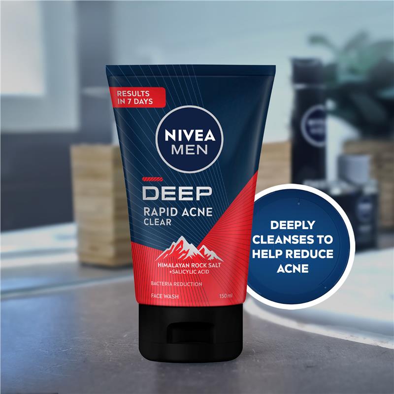Load image into Gallery viewer, NIVEA MEN Face Wash Deep Rapid Acne Clear 150ml
