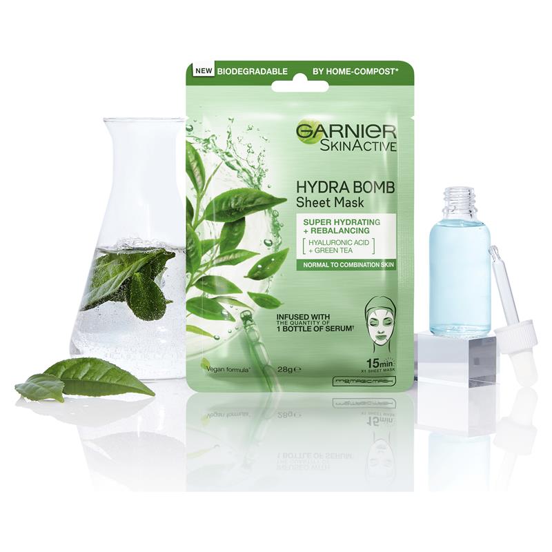 Load image into Gallery viewer, Garnier Hydra Bomb Hyaluronic Acid + Green Tea Sheet Mask

