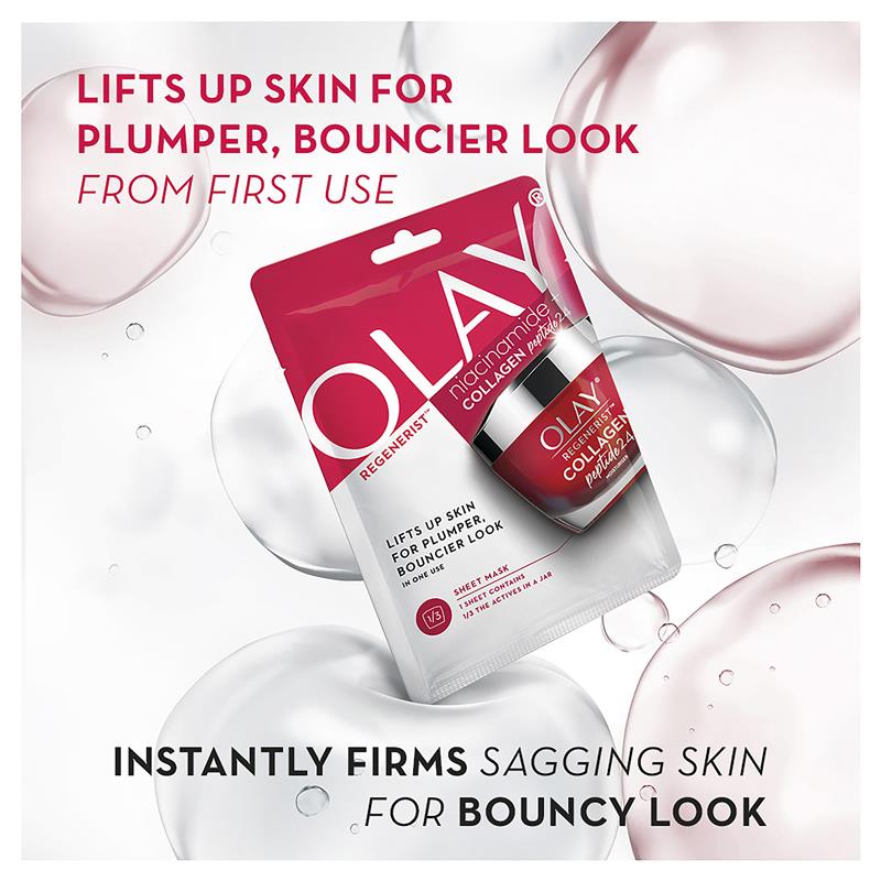 Load image into Gallery viewer, Olay Regenerist Niacinamide + Collagen Peptide24 Sheet Mask
