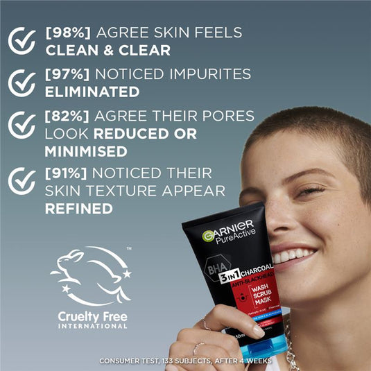 Garnier Pure Active Intensive Charcoal 3-in-1 Wash 150ml
