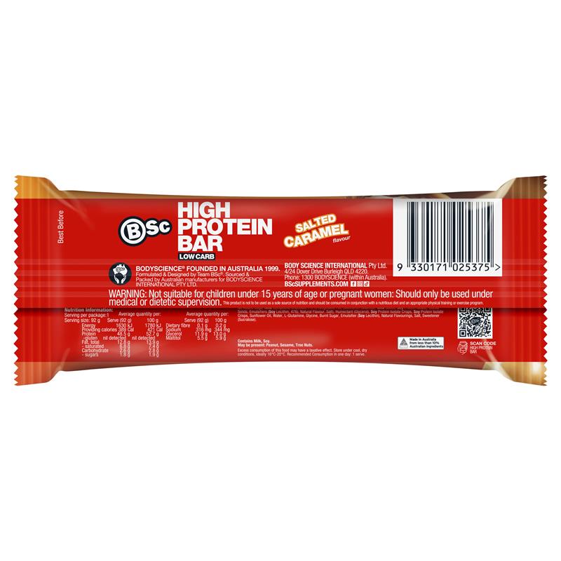 Load image into Gallery viewer, BSc High Protein Bar Salted Caramel 92g
