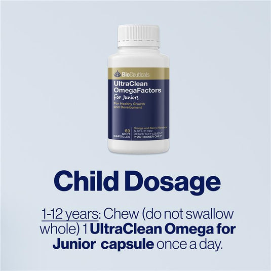 Bioceuticals UltraClean OmegaFactors For Juniors 60 Capsules