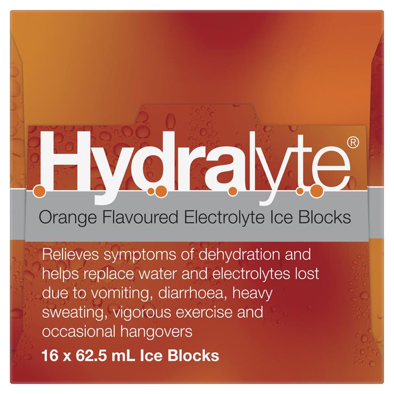 Load image into Gallery viewer, Hydralyte Rehydration Orange Flavoured Ice Blocks 16 Pack
