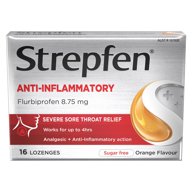 Load image into Gallery viewer, Strepfen Intensive Sugar Free Orange 16 Lozenges
