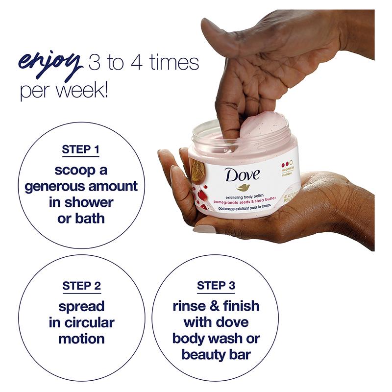 Load image into Gallery viewer, Dove Exfoliating Body Polish Pomegranate and Shea Butter 298g

