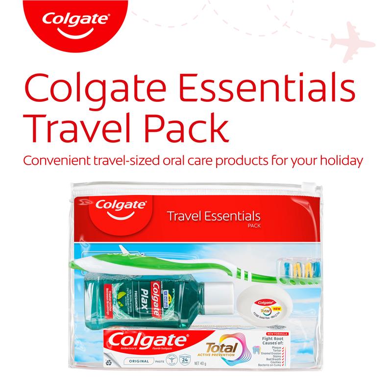 Load image into Gallery viewer, Colgate Travel Essentials Toothbrush, Toothpaste, Mouthwash, Floss &amp; travel bag Pack
