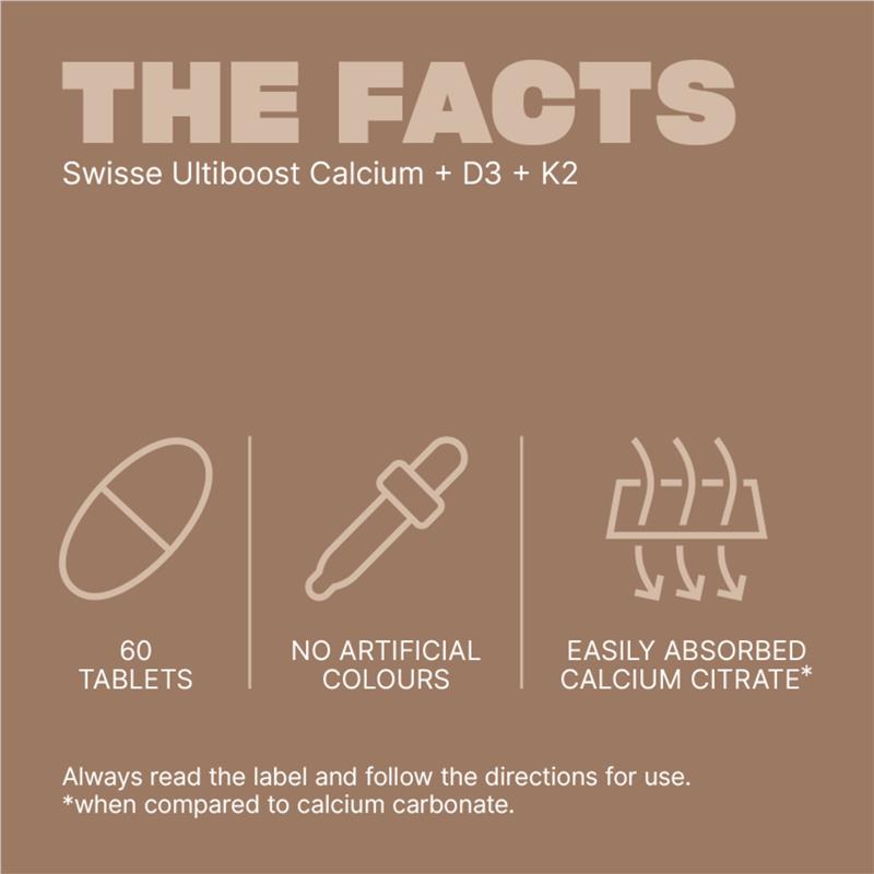 Load image into Gallery viewer, Swisse Ultiboost Calcium + D3 + K2 60 Tablets
