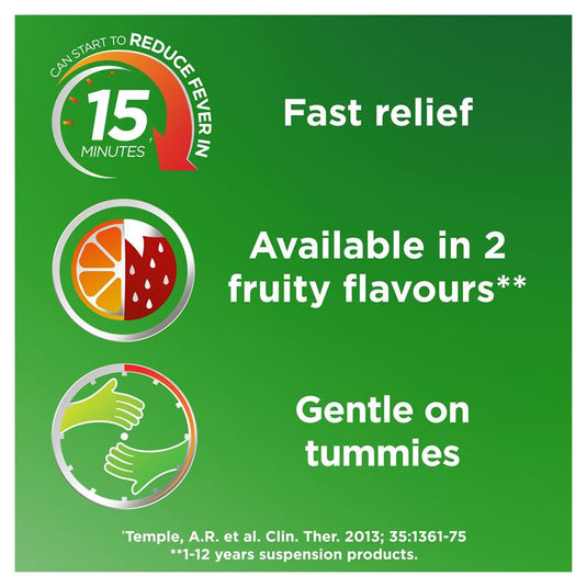 Panadol Children 5-12 Years Suspension Fever & Pain Relief Strawberry Flavour 200ml