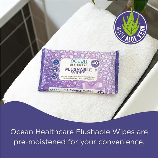 Ocean Healthcare Flushable Wipes 40 Pack