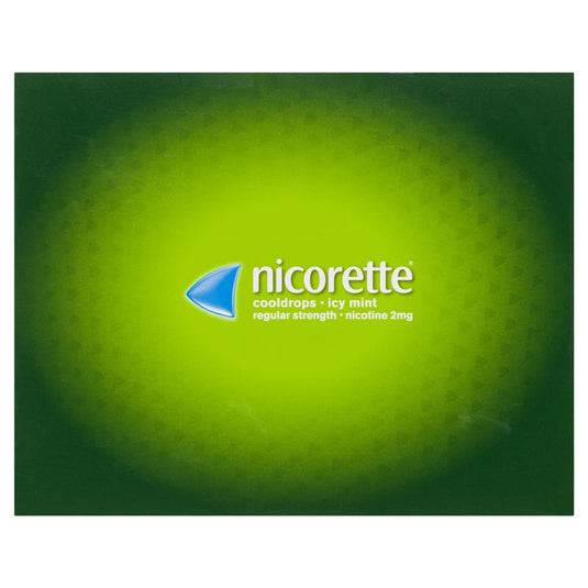 Nicorette Quit Smoking Regular Strength Cooldrops Nicotine Lozenge Icy Mint 8 x 20 Pack